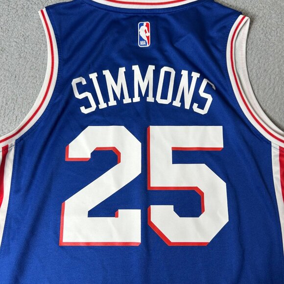 Philadelphia 76ers Jersey Mens‎ M Blue Ben Simmons Swingman #25 Fanatics NBA - Picture 6 of 12